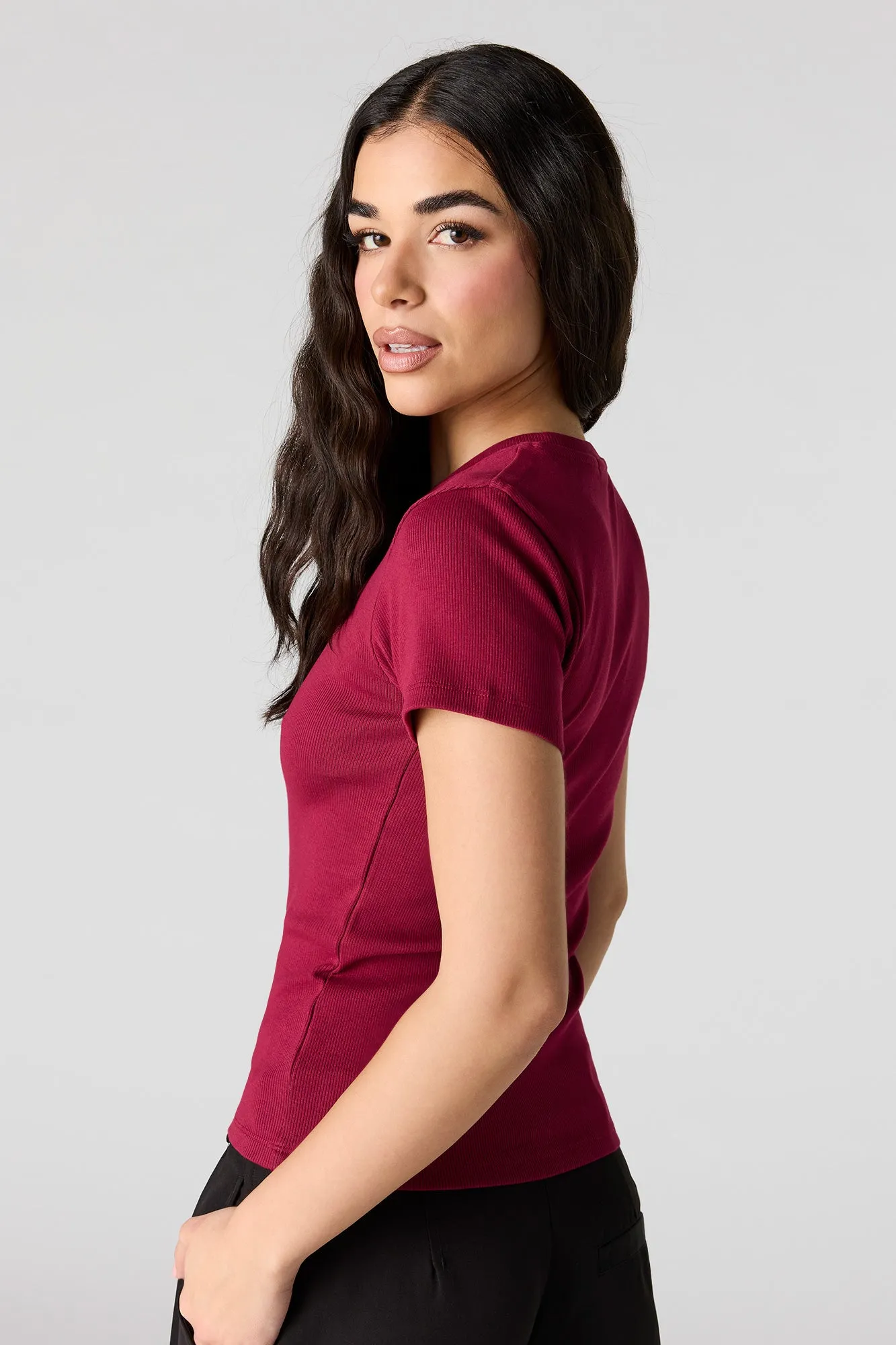 Ribbed T-Shirt sold by Urban Planet product image thumbnail 2