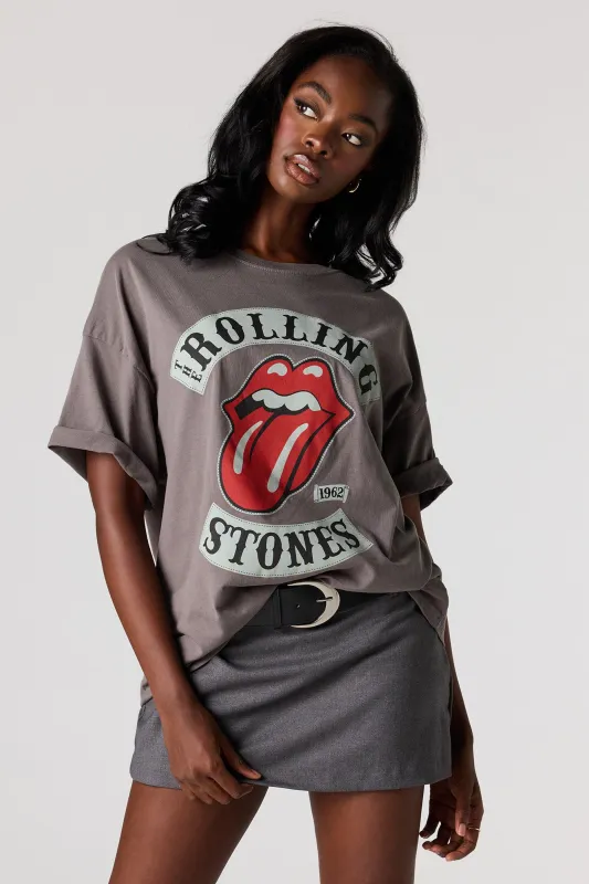 The Rolling Stones Graphic Washed Oversized T-Shirt made by Stitches