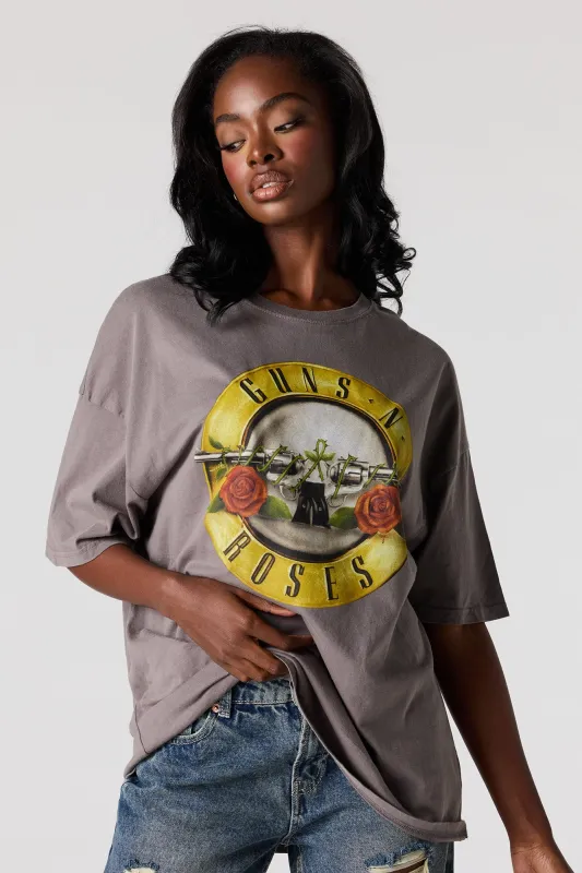 Guns N' Roses Graphic Washed Oversized T-Shirt made by Stitches