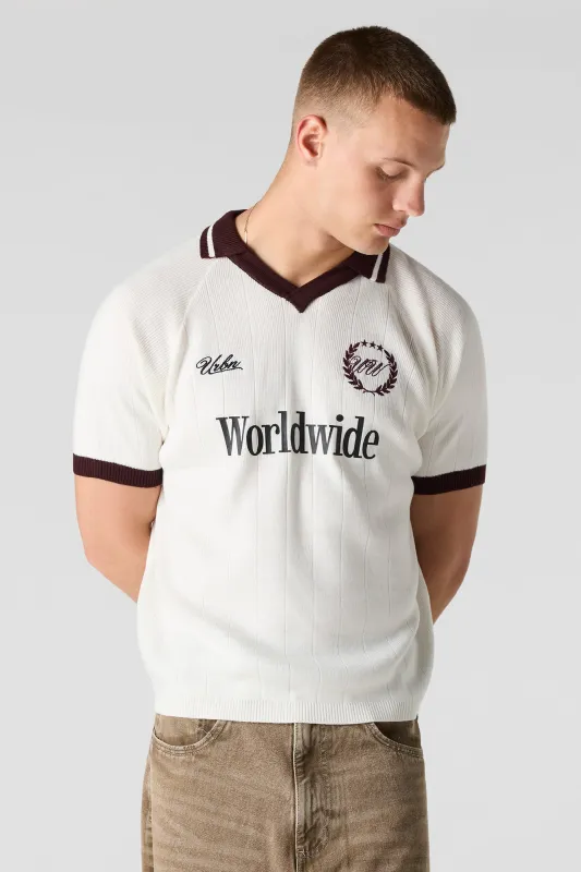 Embroidered Knit Collared Top made by Urban Planet
