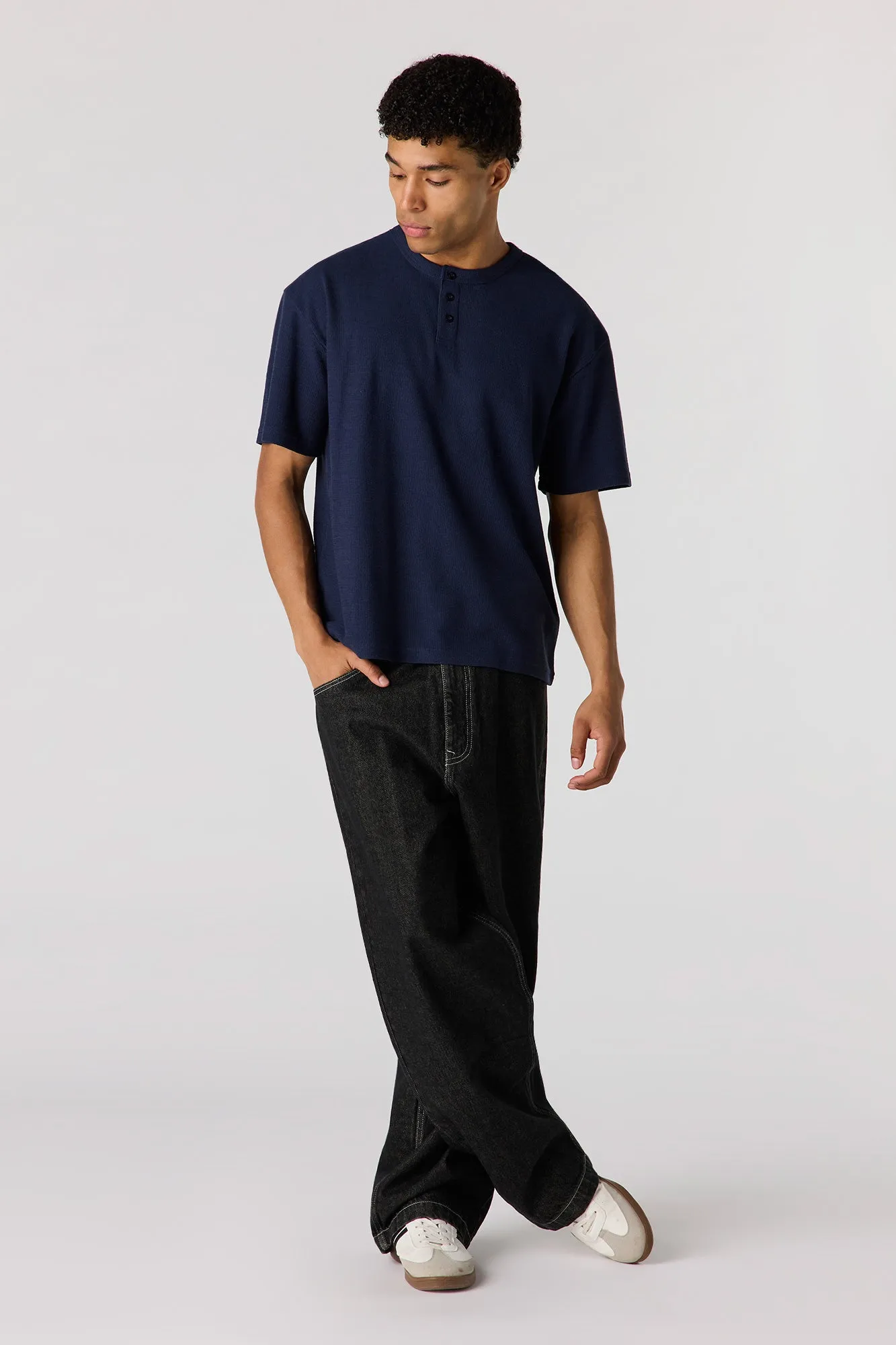 Knit Henley T-Shirt sold by Urban Planet product image thumbnail 3