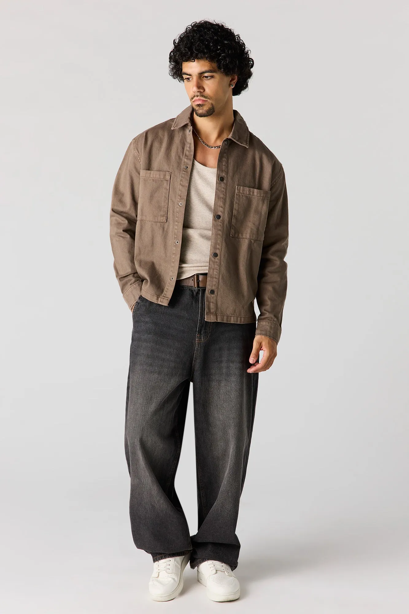 Boxy Denim Button-Up Top sold by Urban Planet product image thumbnail 3