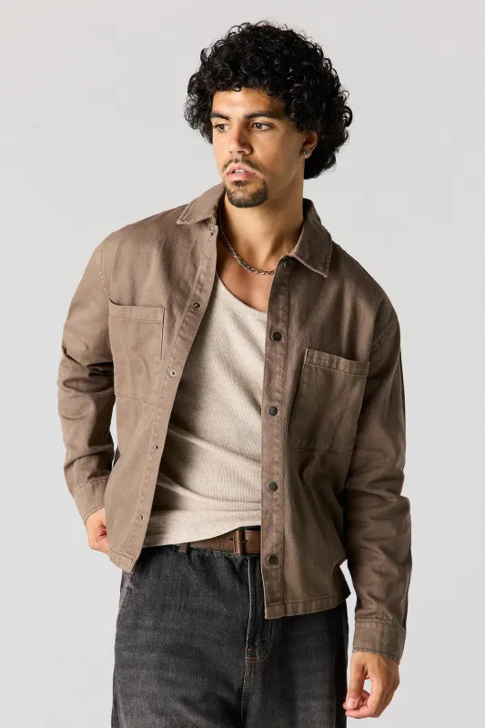 Boxy Denim Button-Up Top made by Urban Planet