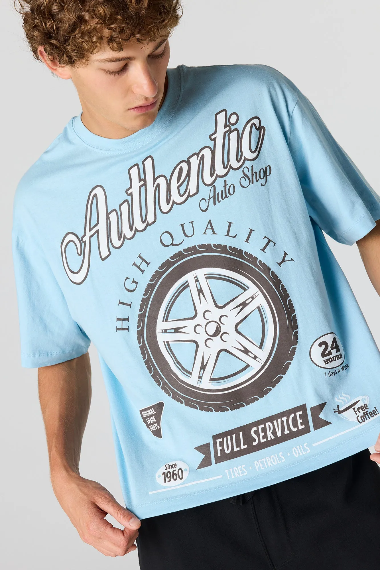 Auto Shop Graphic Boxy T-Shirt sold by Urban Planet product image thumbnail 4