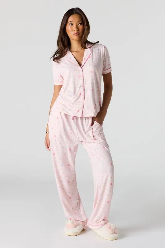 Soft Button-Up Top & Pant Pajama Set made by Urban Planet