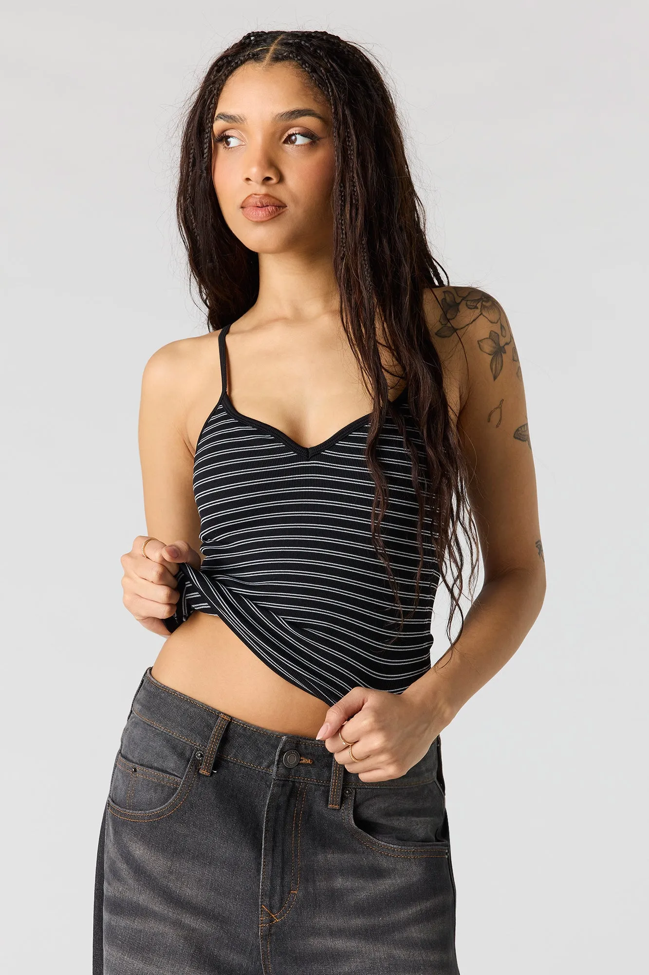 Braless Seamless Ribbed V-Neck Cami sold by Urban Planet