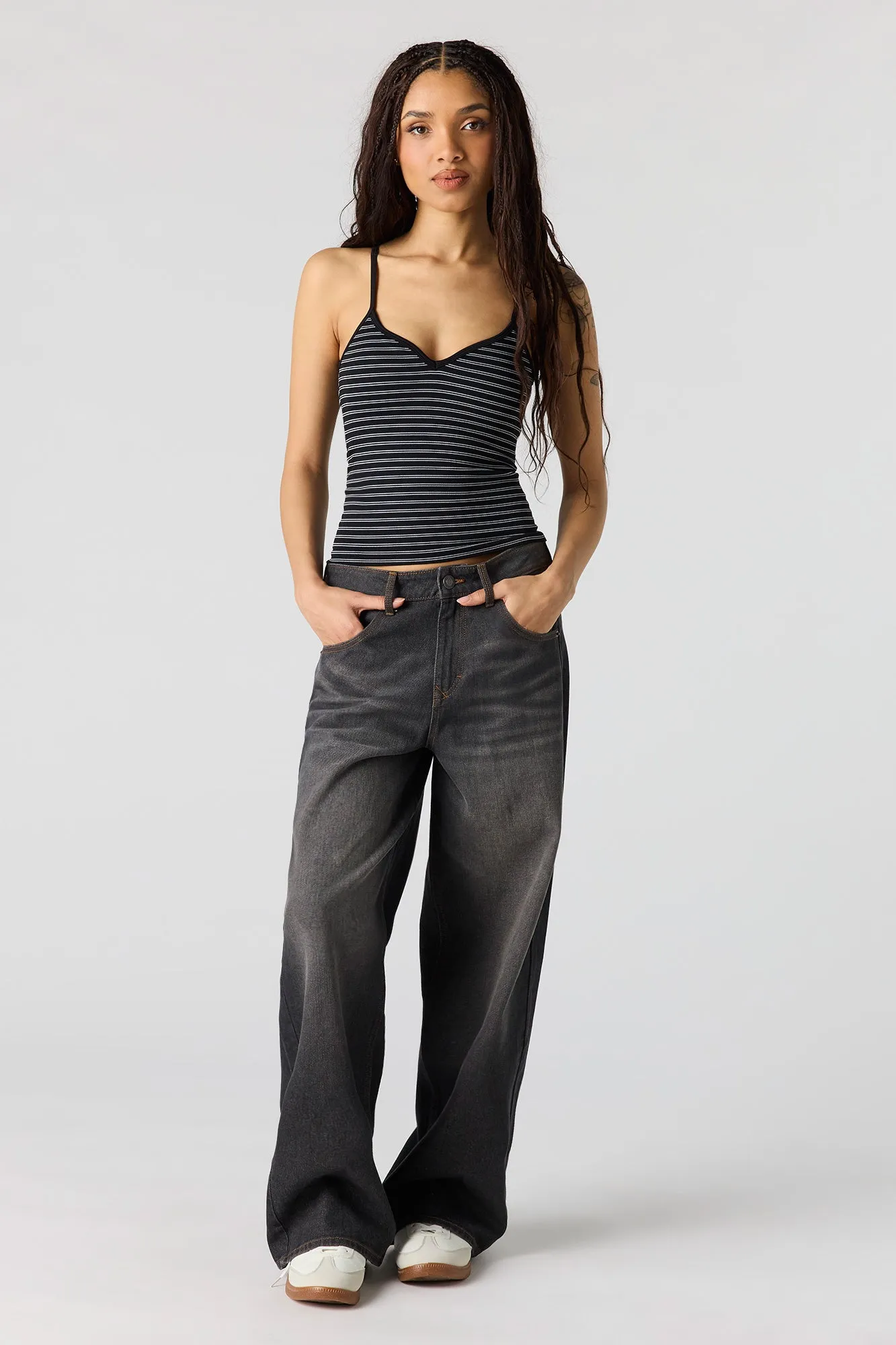 Braless Seamless Ribbed V-Neck Cami sold by Urban Planet product image thumbnail 3