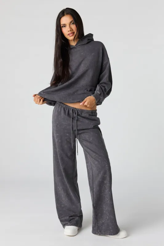 Luxe Fleece Washed Wide Leg Sweatpant made by Stitches
