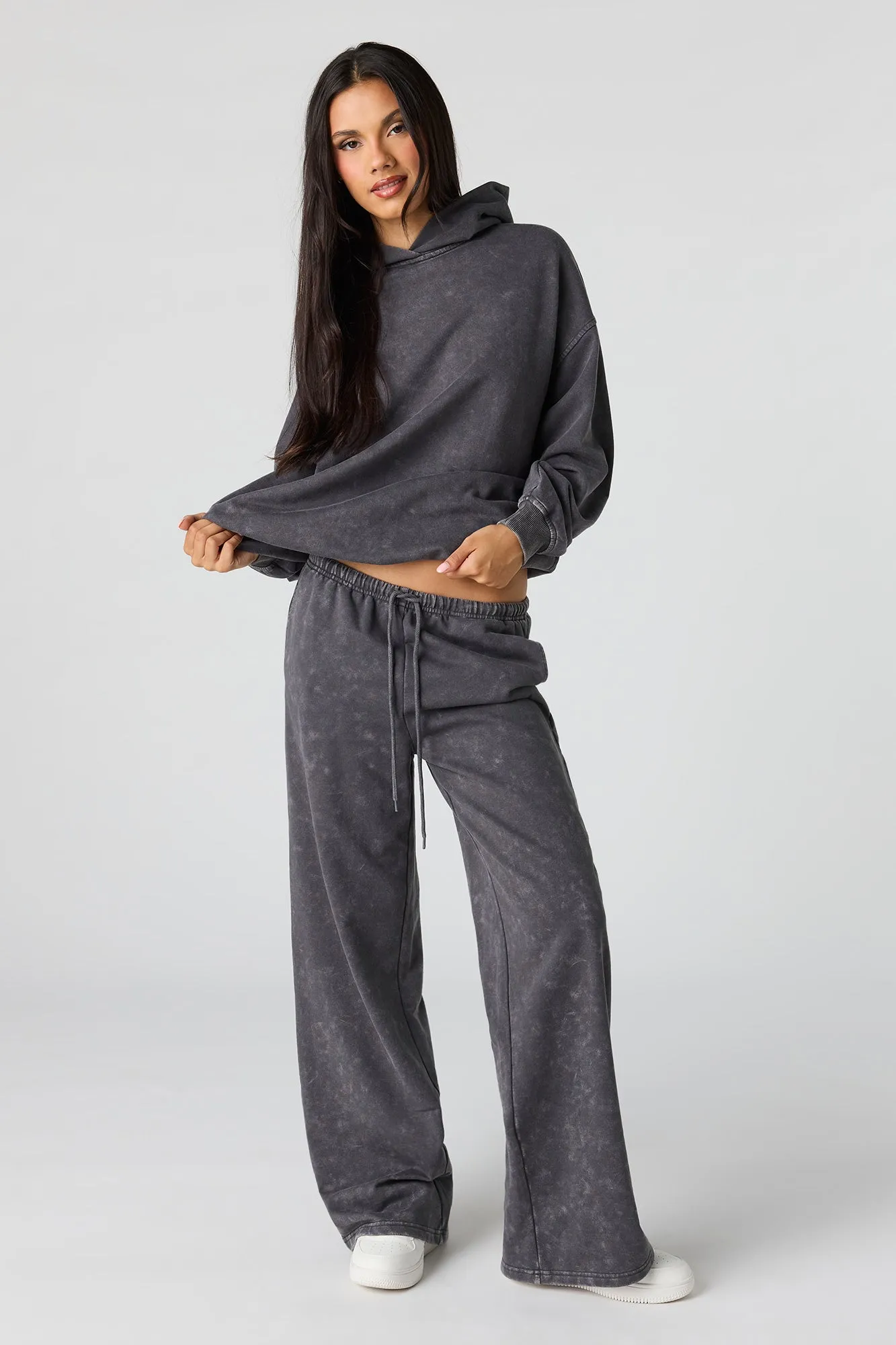 Luxe Fleece Washed Wide Leg Sweatpant sold by Urban Planet