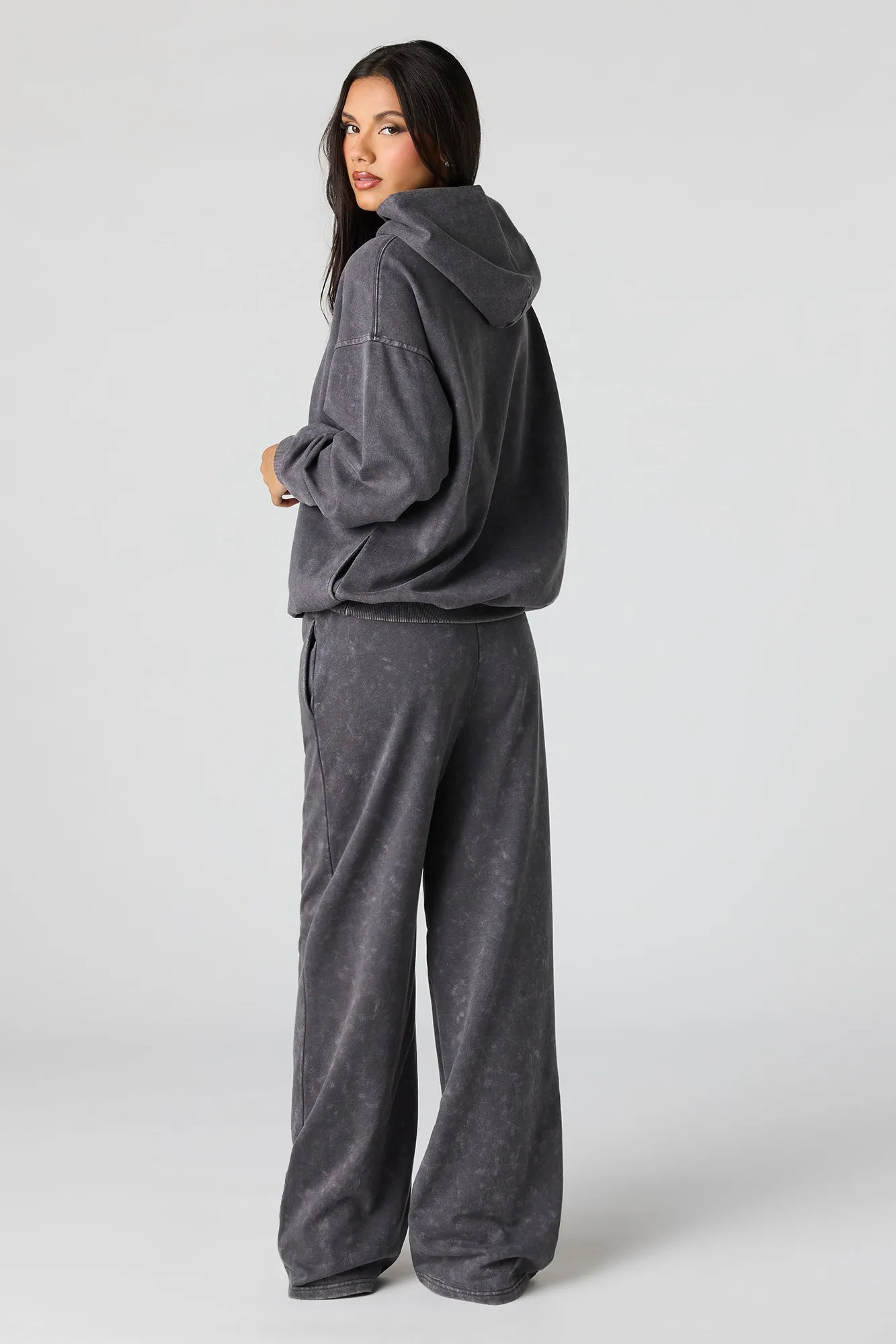 Luxe Fleece Washed Wide Leg Sweatpant sold by Urban Planet product image thumbnail 3