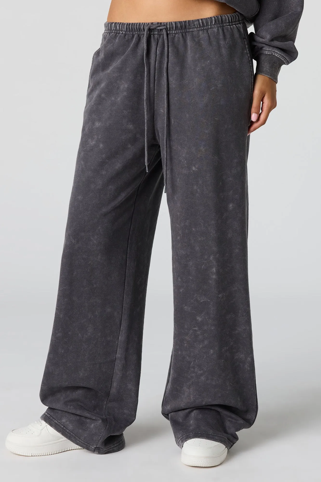 Luxe Fleece Washed Wide Leg Sweatpant sold by Urban Planet product image thumbnail 2