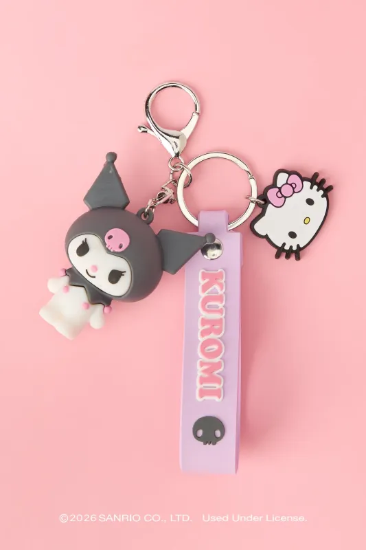 Kuromi™ Wristlet Keychain made by Stitches