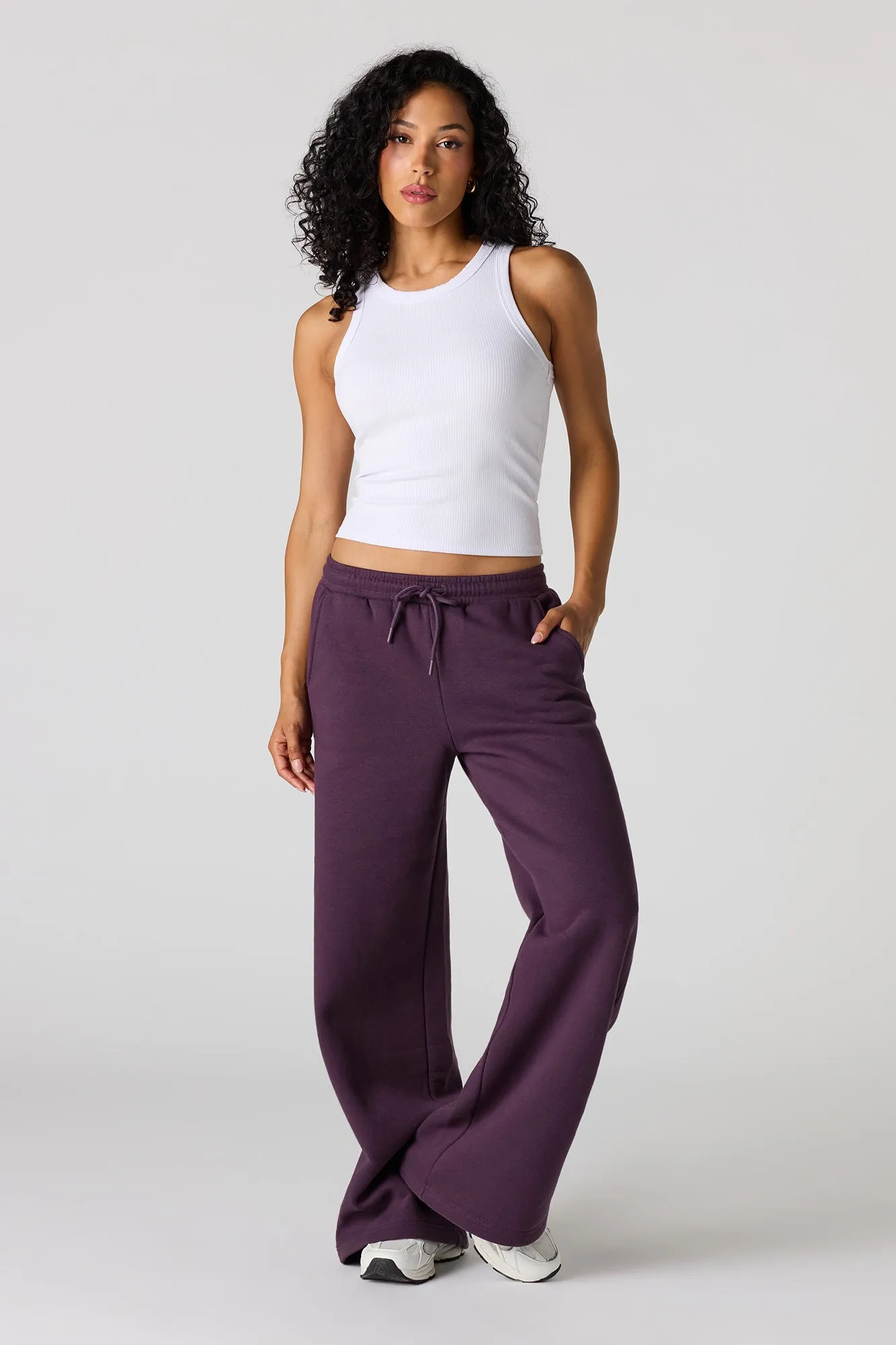 Luxe Fleece Ultra Wide Leg Sweatpant sold by Urban Planet product image thumbnail 4