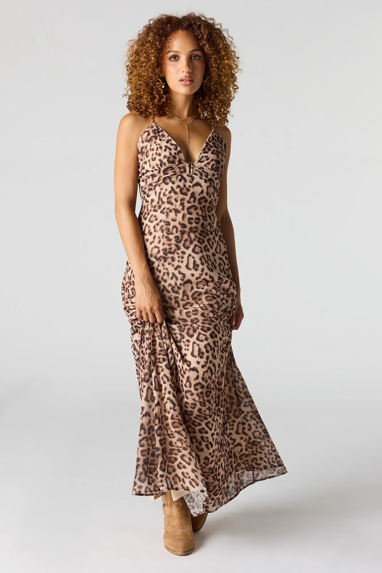 Chiffon V-Neck Maxi Dress sold by Urban Planet product image thumbnail 4