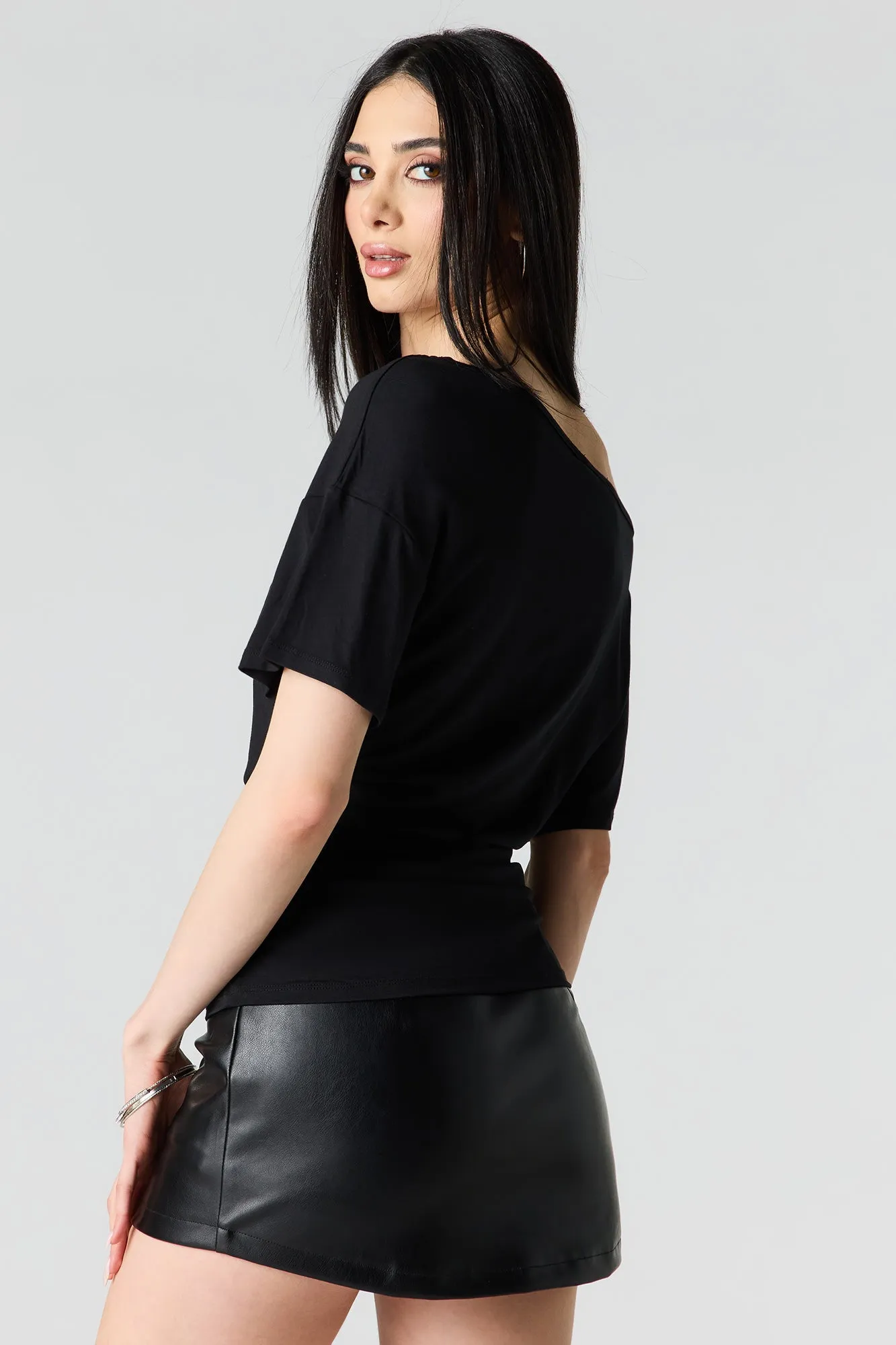 One Shoulder Short Sleeve Top sold by Urban Planet product image thumbnail 5