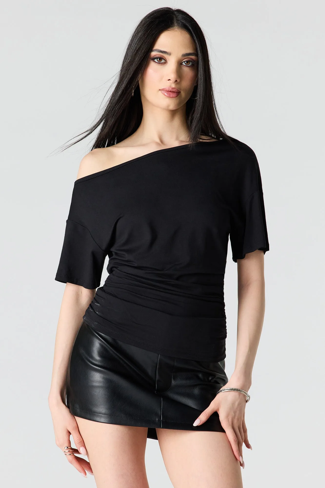 One Shoulder Short Sleeve Top sold by Urban Planet product image thumbnail 4