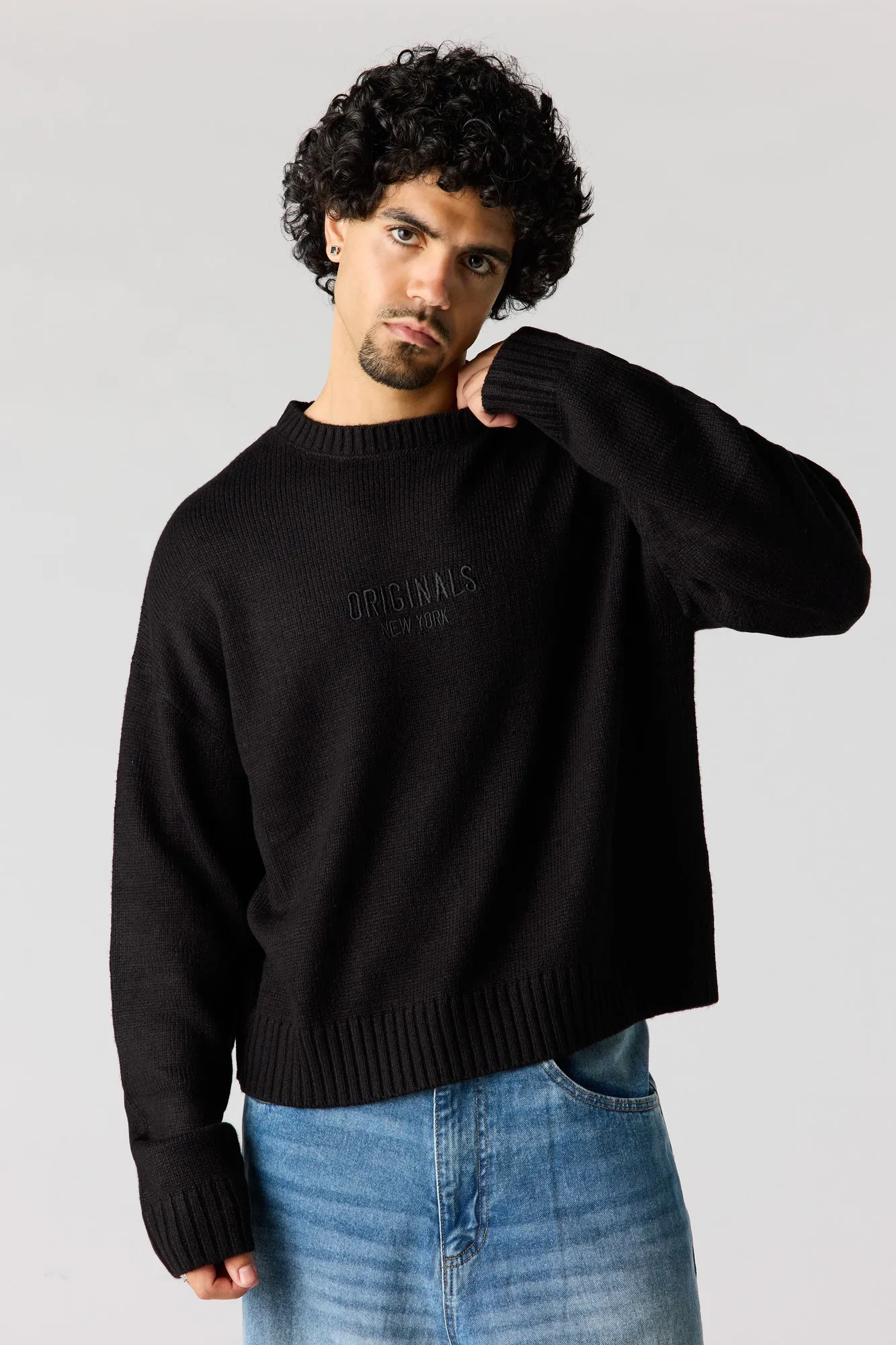 Originals Embroidered Boxy Sweater sold by Urban Planet product image thumbnail 4