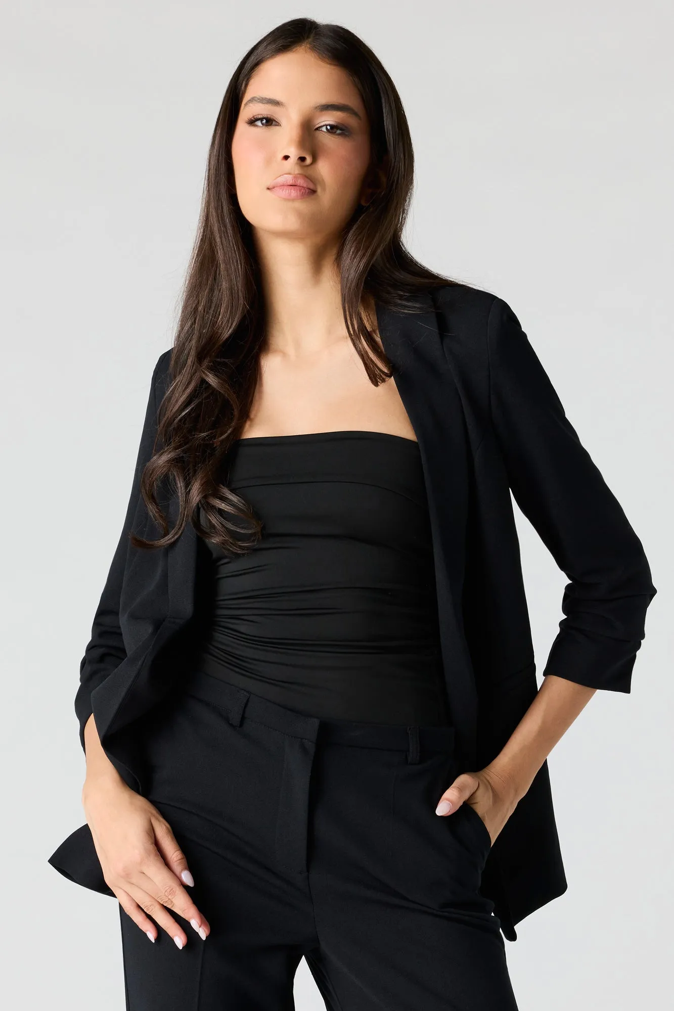 Ruched Sleeve Blazer sold by Urban Planet product image thumbnail 4