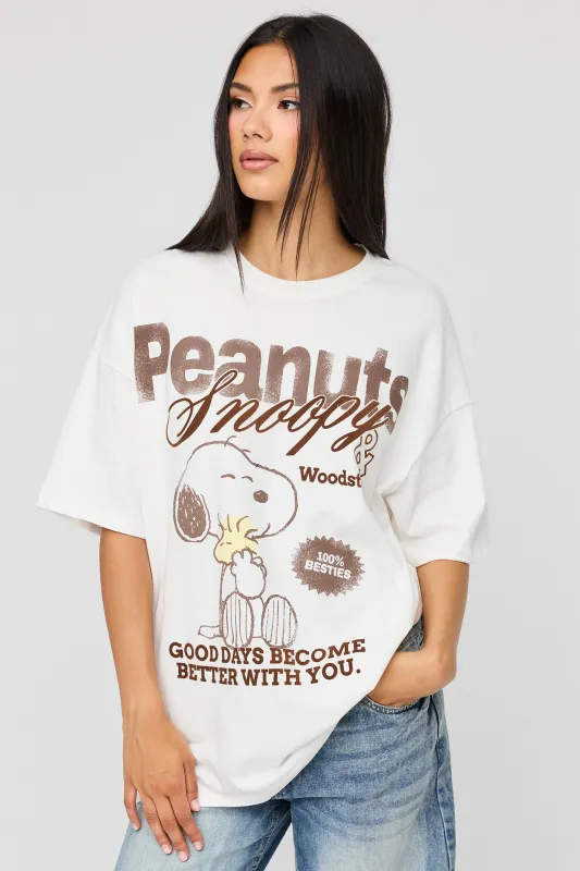 Peanuts Graphic Oversized T-Shirt made by Stitches
