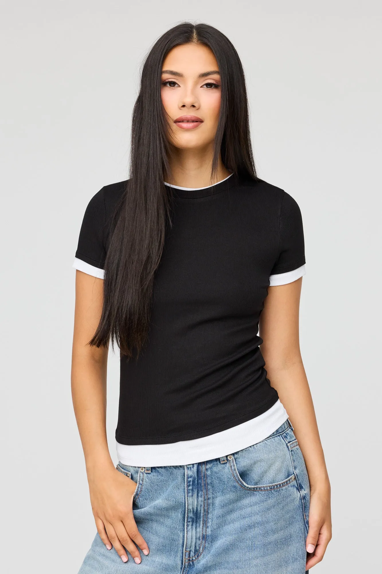 Contrast Ribbed T-Shirt sold by Urban Planet product image thumbnail 4