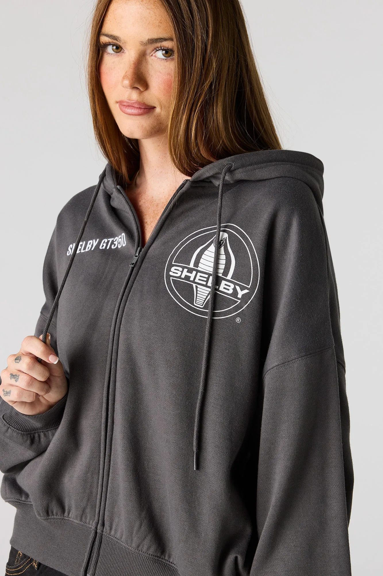 Shelby Cobra Fleece Zip Hoodie sold by Urban Planet product image thumbnail 4