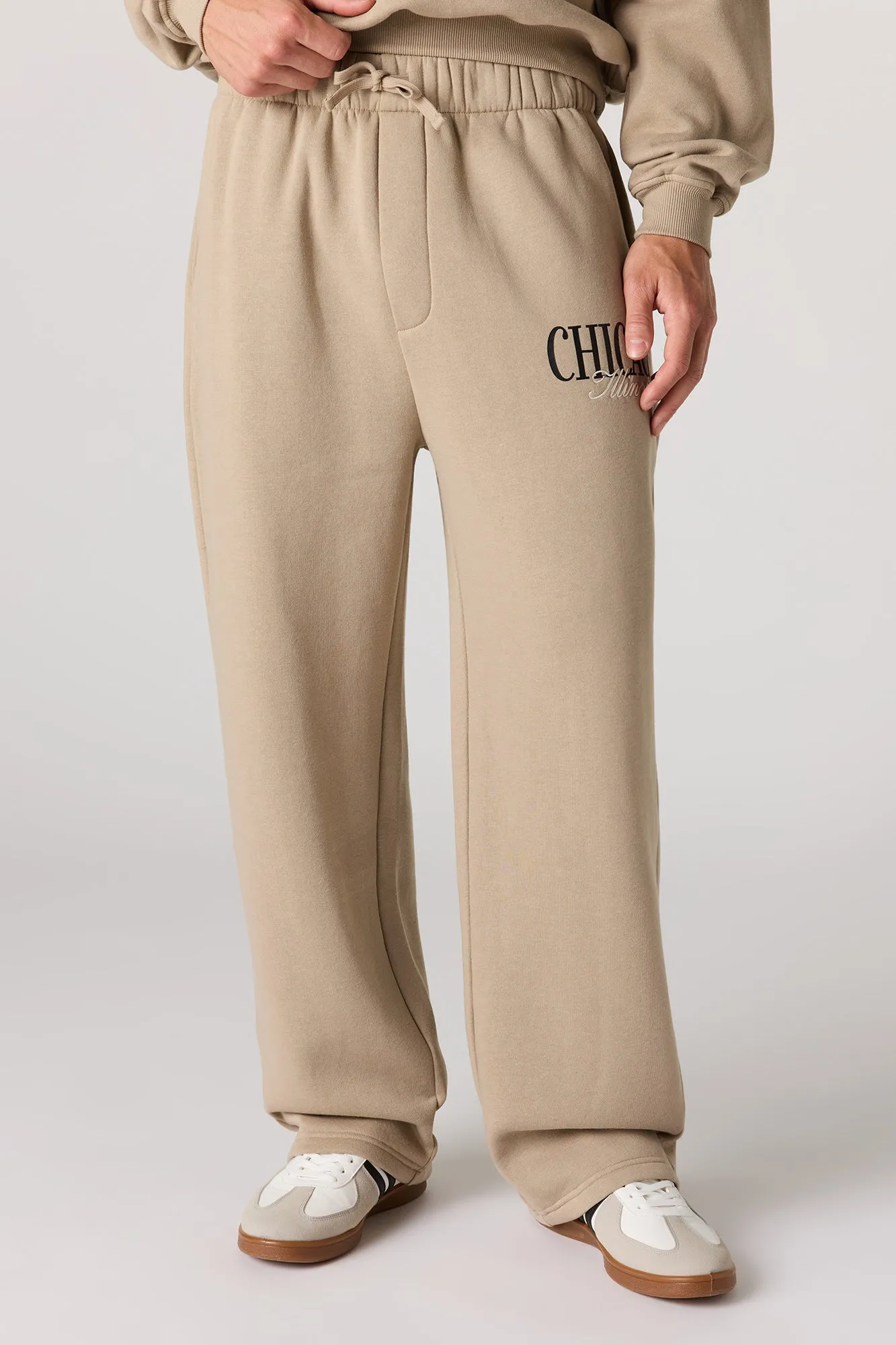 Graphic Leg Baggy Fleece Sweatpant sold by Urban Planet