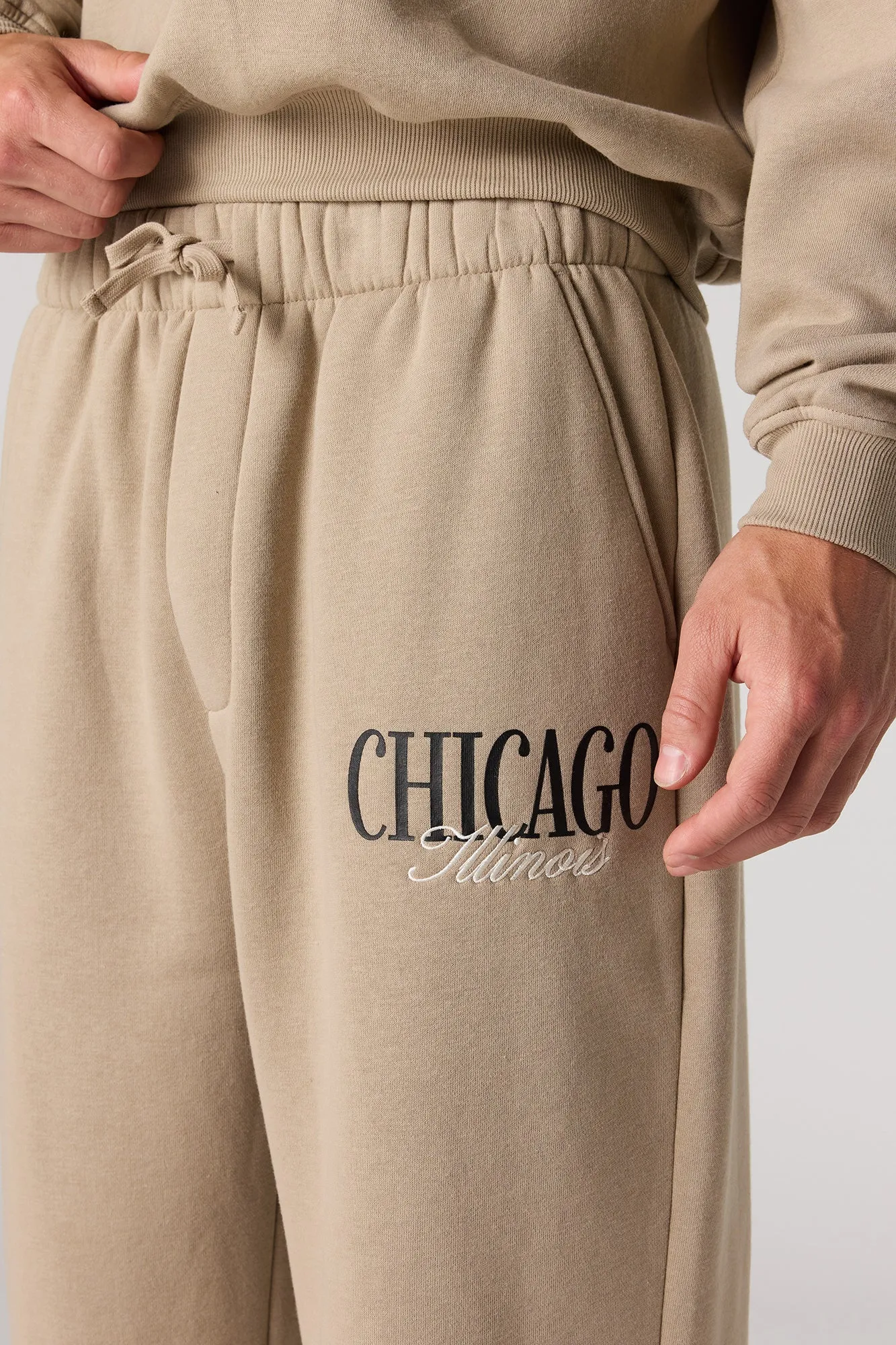 Graphic Leg Baggy Fleece Sweatpant sold by Urban Planet product image thumbnail 4