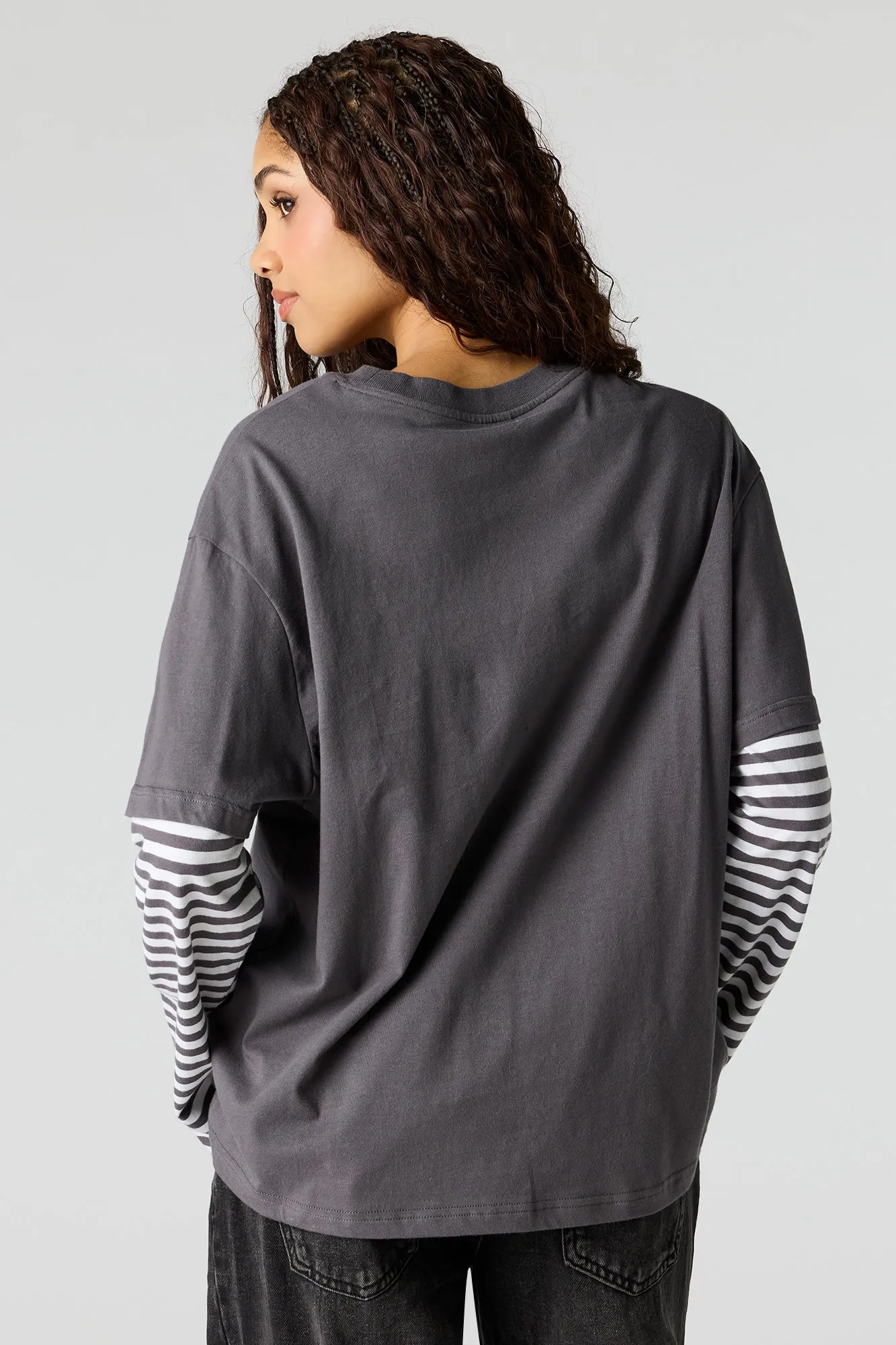 Luxe Heavy Cotton Ford Embroidered Layered Top sold by Urban Planet product image thumbnail 2