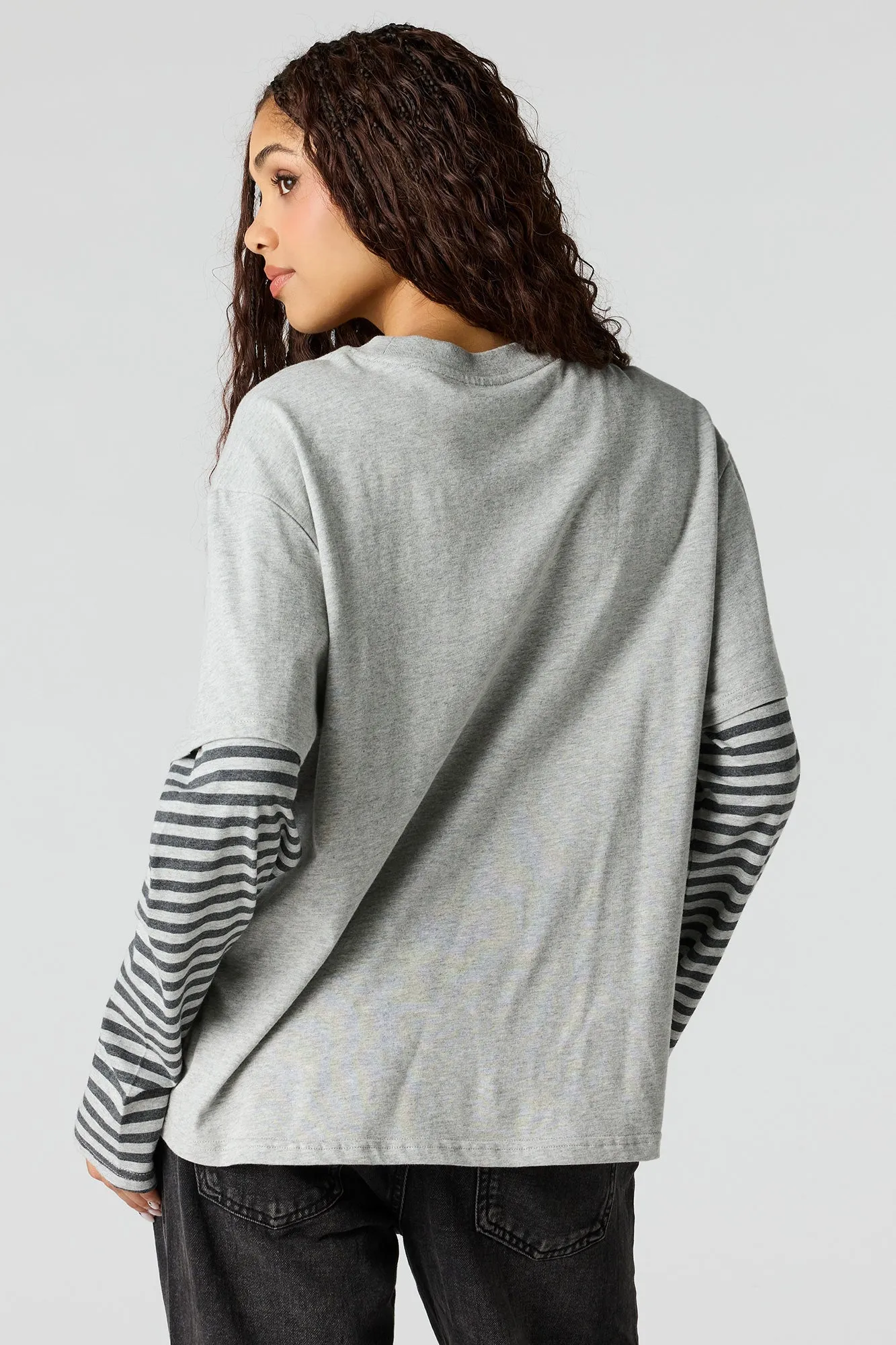 Luxe Heavy Cotton Ford Embroidered Layered Top sold by Urban Planet product image thumbnail 5