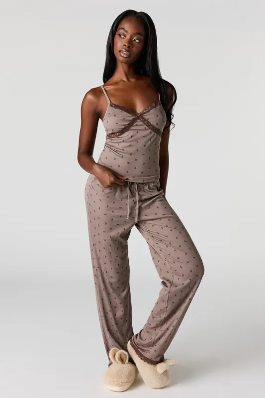 Ribbed Lace Tank & Pant Pajama Set made by Stitches