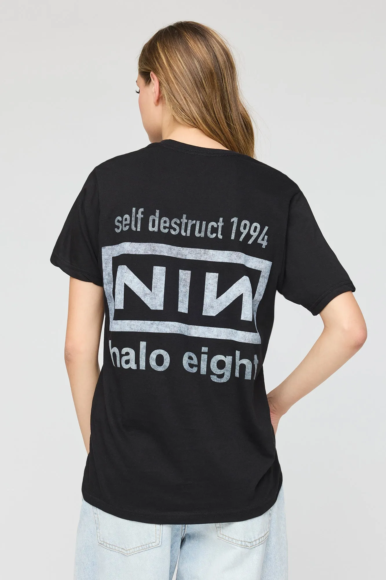 Nine Inch Nails Graphic Boyfriend T-Shirt sold by Urban Planet product image thumbnail 2