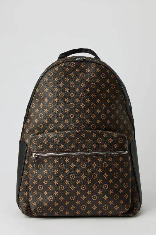 Faux Leather Status Print Backpack made by Stitches