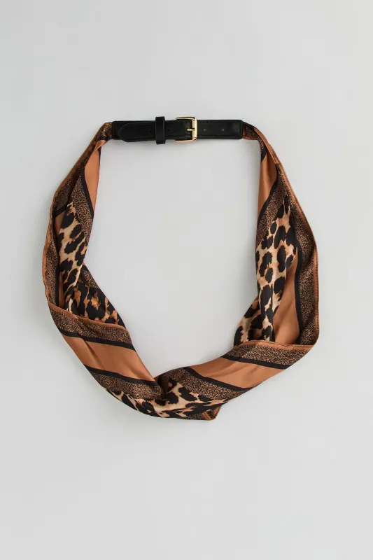 Leopard Printed Scarf Belt made by Stitches