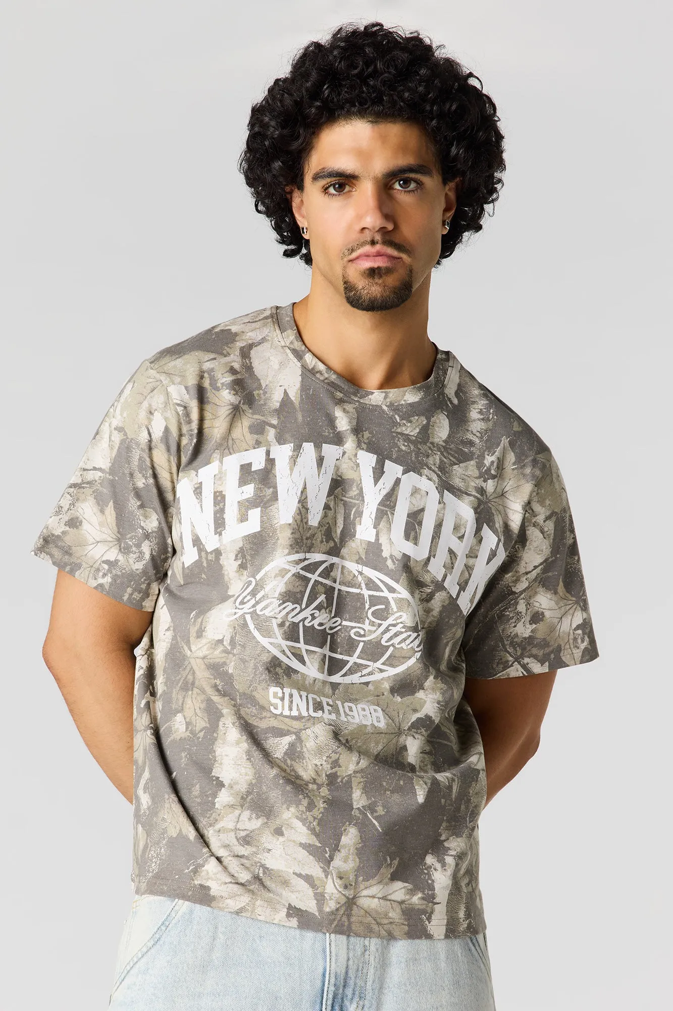 New York Graphic Camo T-Shirt sold by Urban Planet
