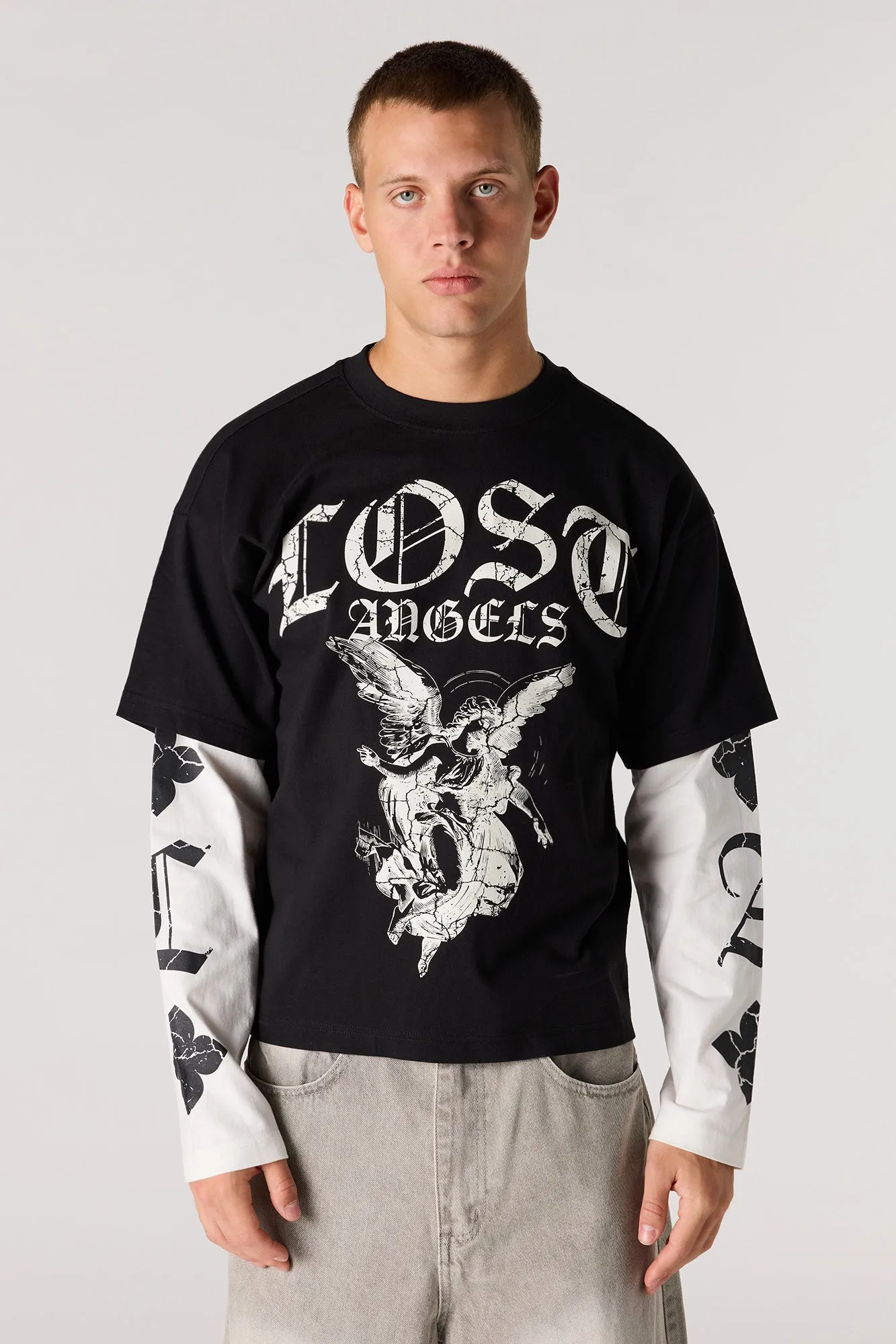 Graphic Layered Long Sleeve Top sold by Urban Planet product image thumbnail 4
