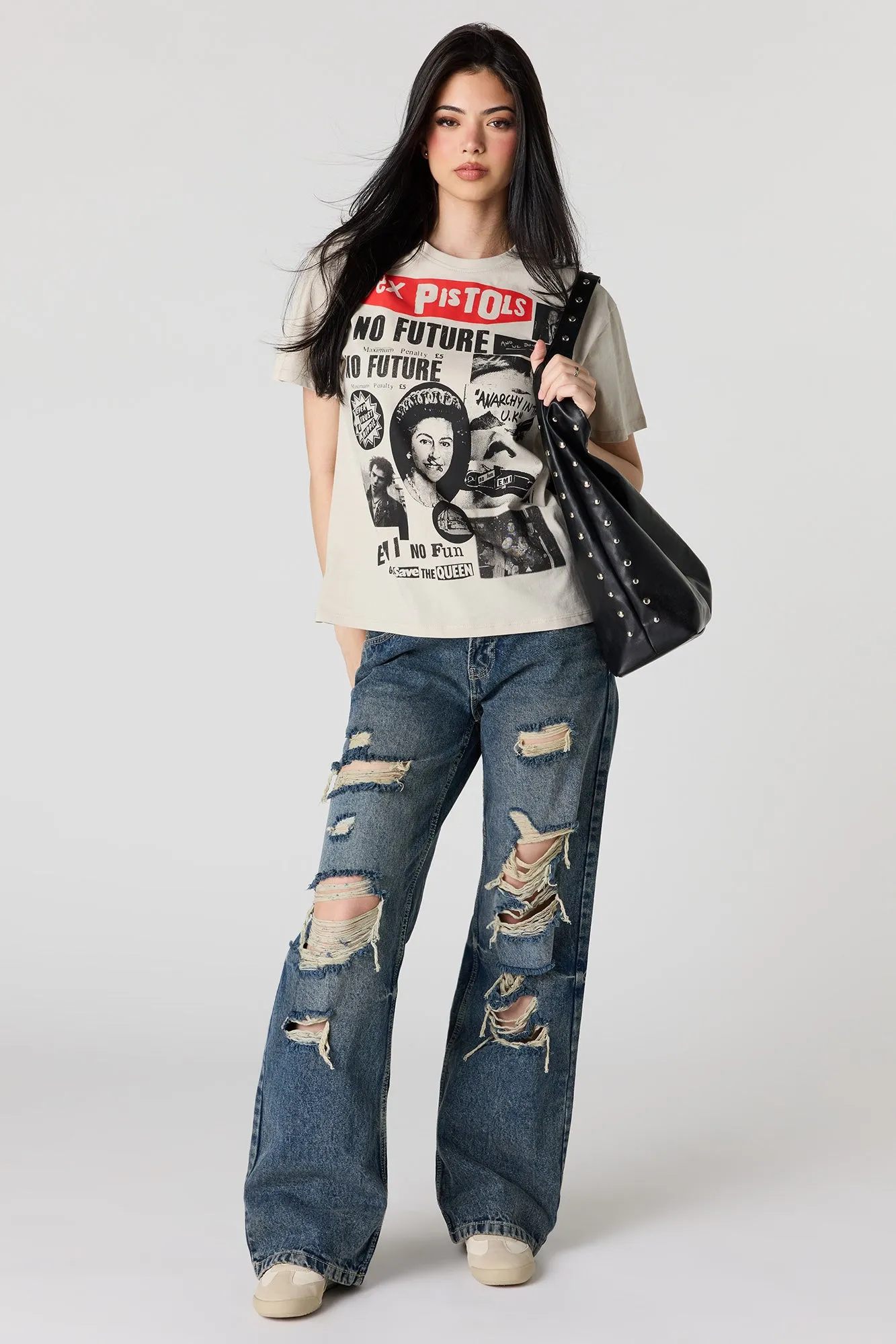 Sex Pistols Graphic Boyfriend T-Shirt sold by Urban Planet product image thumbnail 3