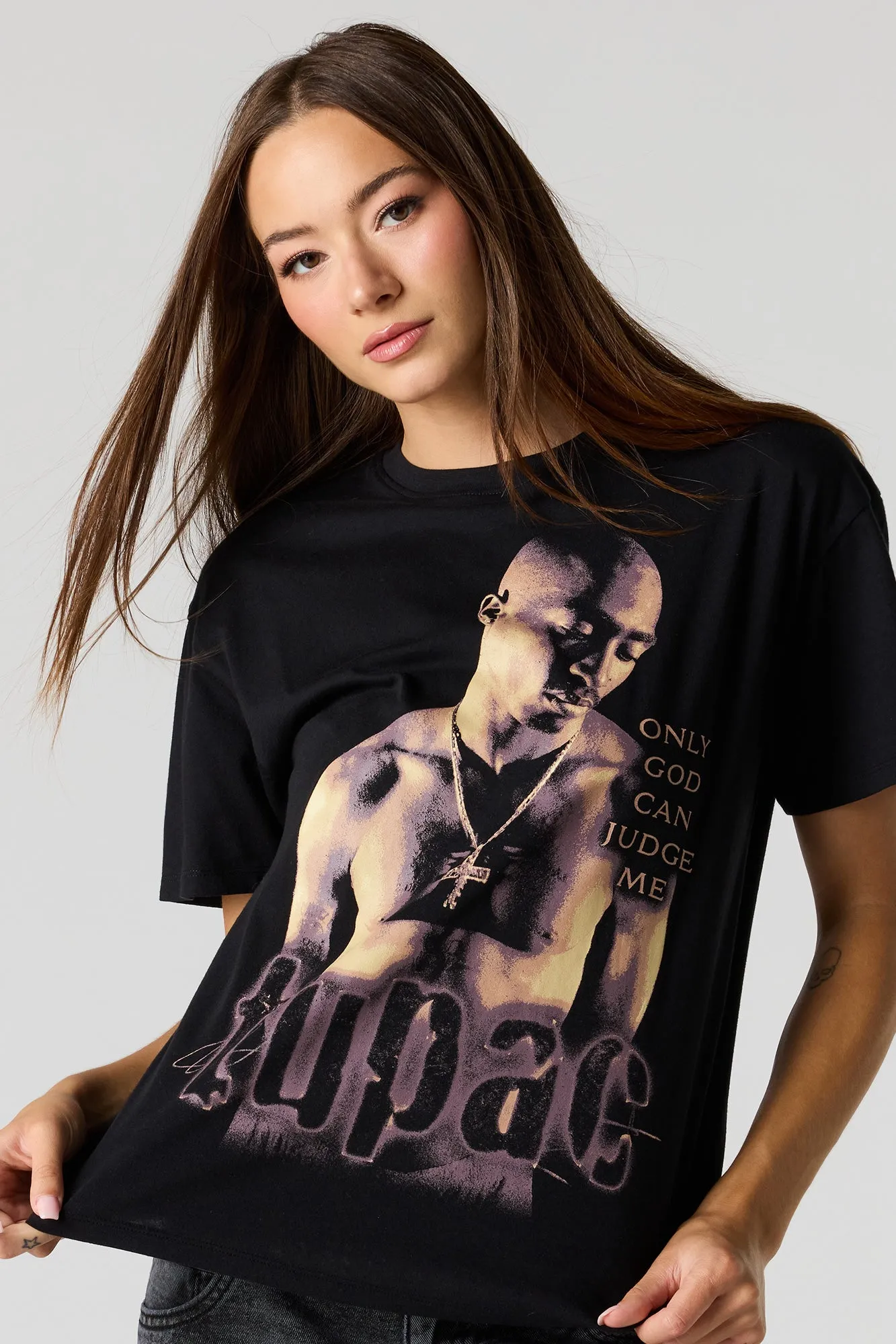 Tupac Graphic Boyfriend T-Shirt sold by Urban Planet product image thumbnail 4