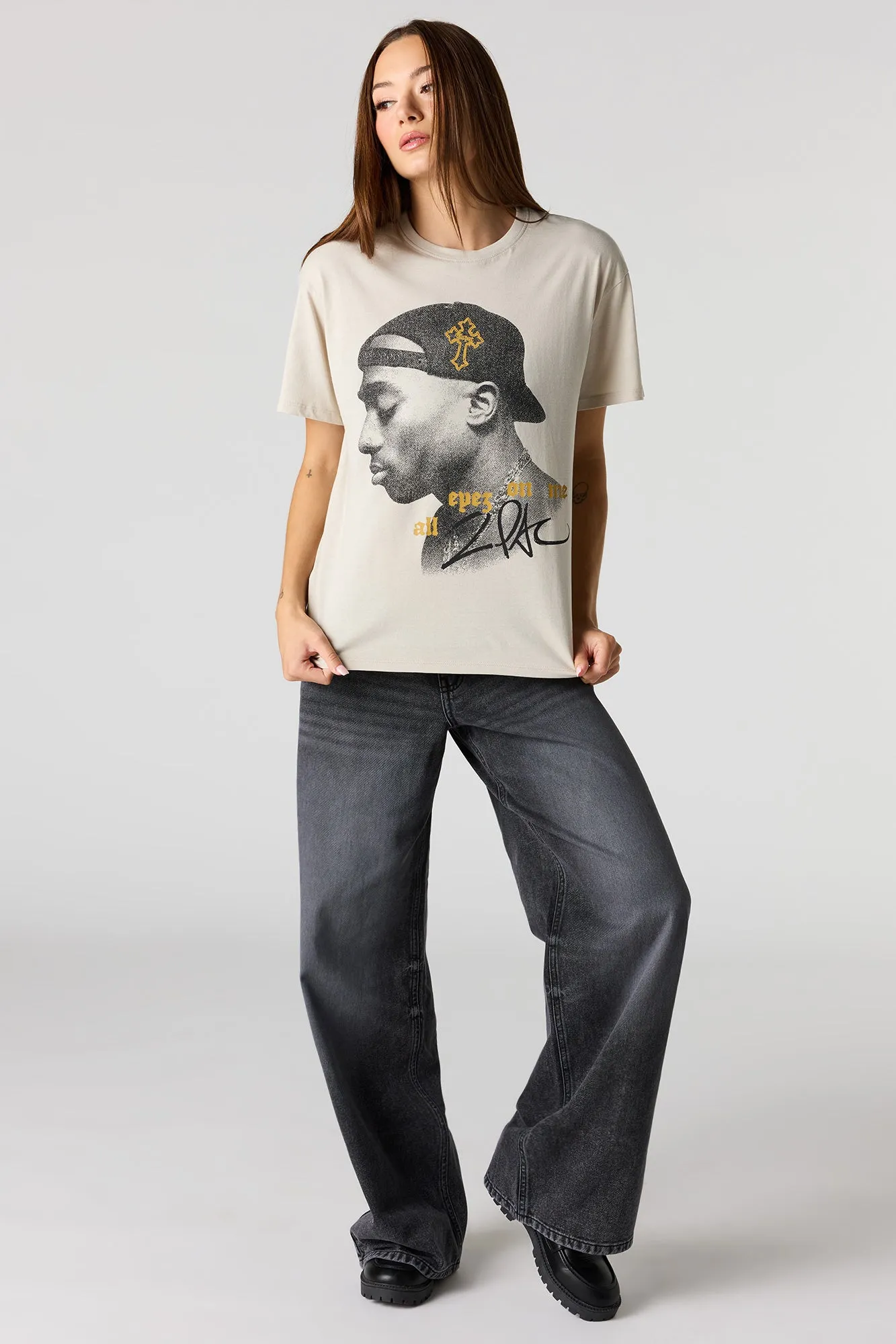 Tupac Graphic Boyfriend T-Shirt sold by Urban Planet product image thumbnail 3