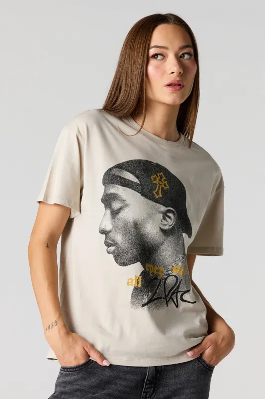 Tupac Graphic Boyfriend T-Shirt made by Stitches