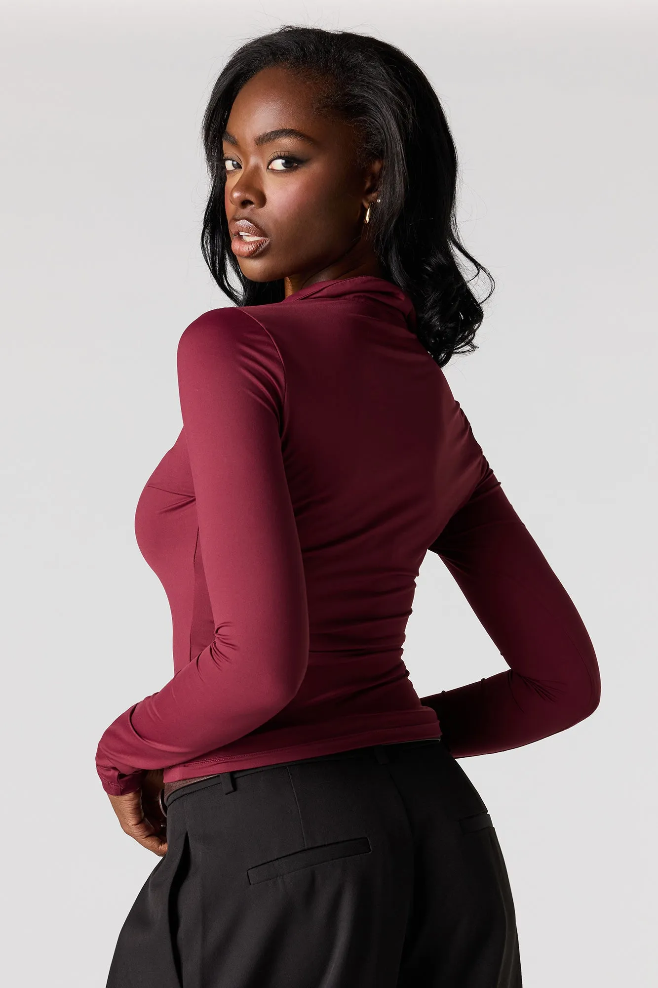 Luxe Heavy Contour Long Sleeve Polo sold by Urban Planet product image thumbnail 2