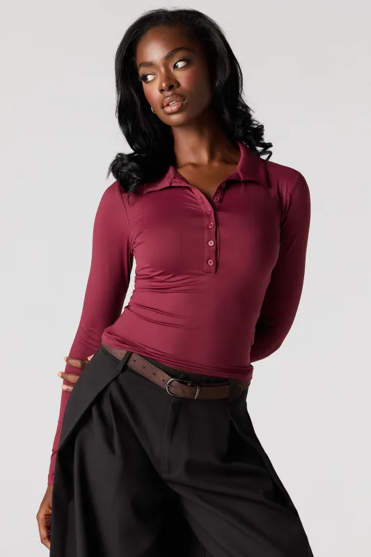 Luxe Heavy Contour Long Sleeve Polo made by Stitches