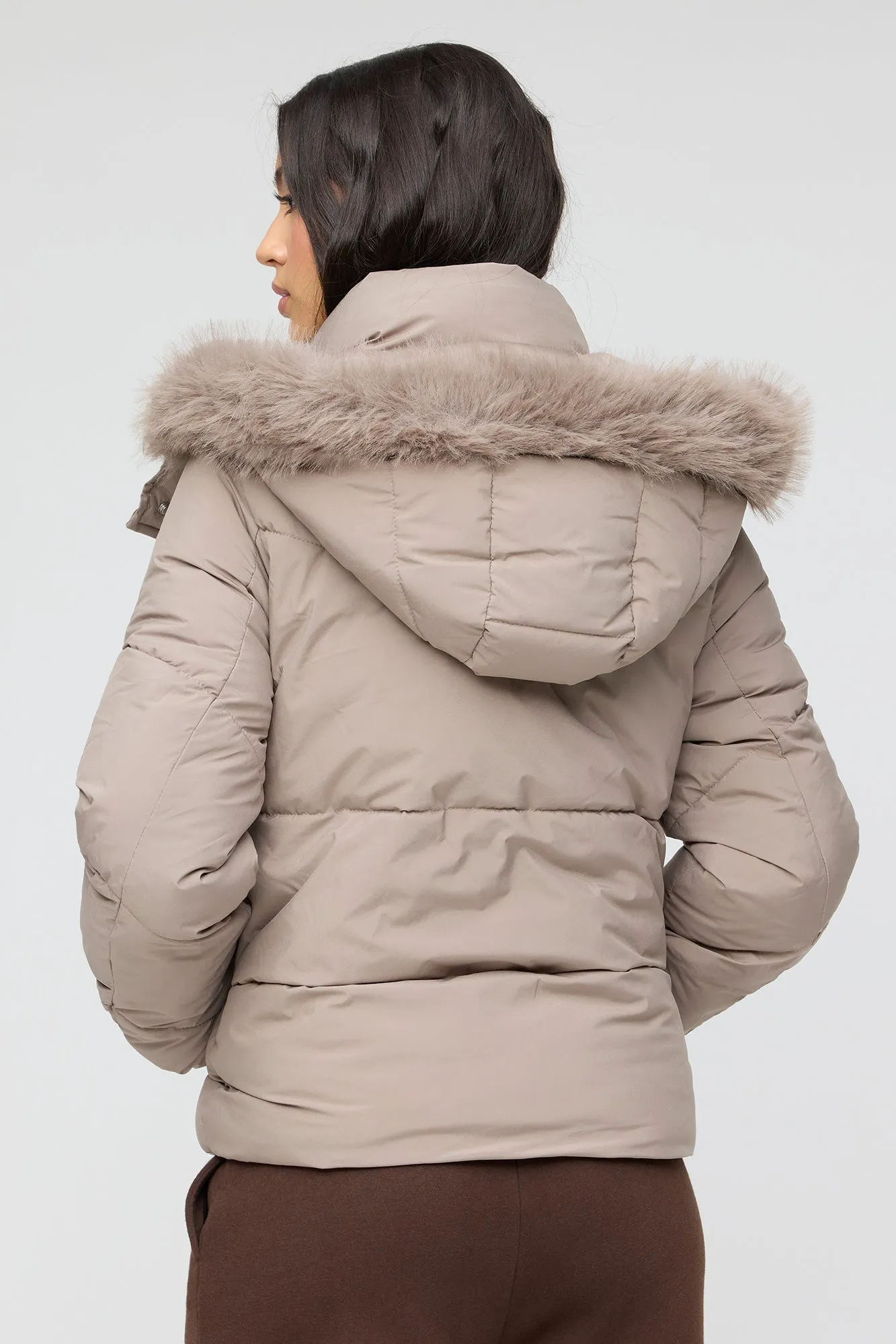 Faux Fur Hooded Puffer Jacket sold by Urban Planet product image thumbnail 2