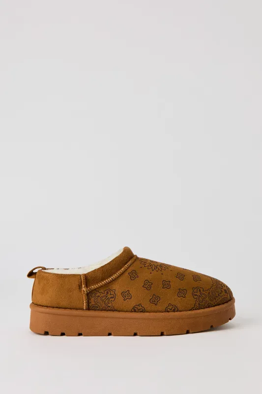 Faux-Suede Embroidered Slipper Booties made by Stitches