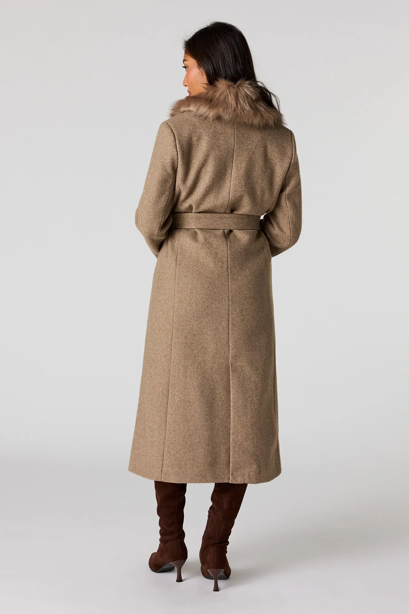 Faux-Fur Collared Coat sold by Urban Planet product image thumbnail 3