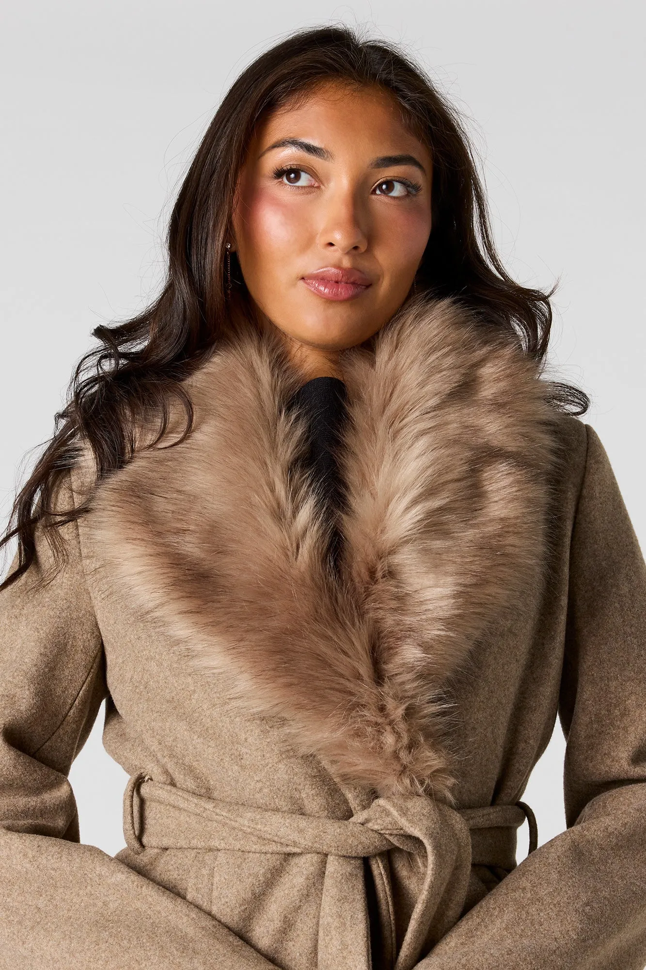 Faux-Fur Collared Coat sold by Urban Planet product image thumbnail 4