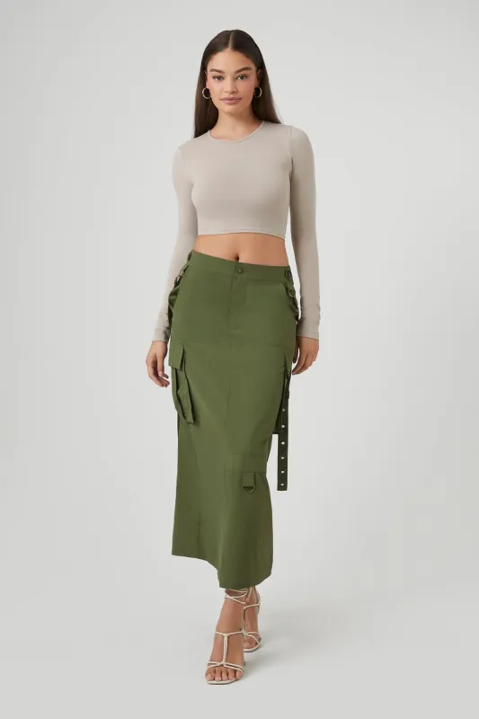 Utility Cargo Maxi Skirt sold by Urban Planet