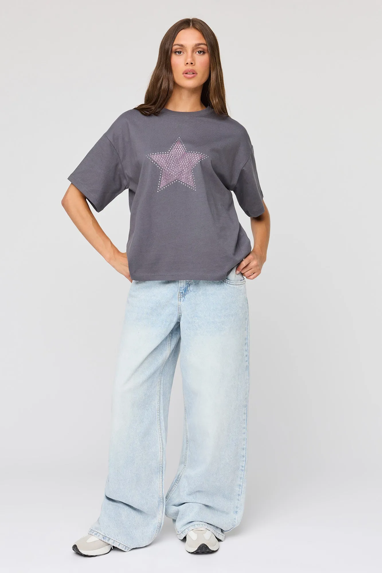 Rhinestone Boyfriend T-Shirt sold by Urban Planet product image thumbnail 3