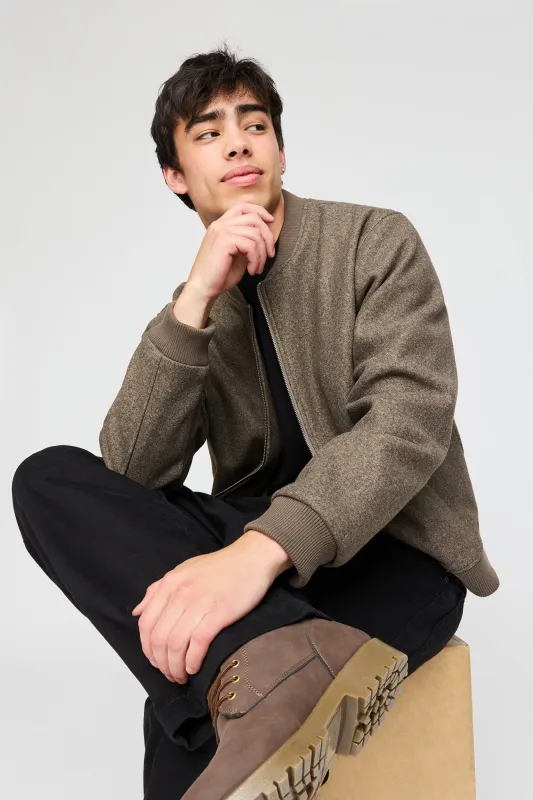 Faux Fur Lined Bomber Jacket made by Urban Planet