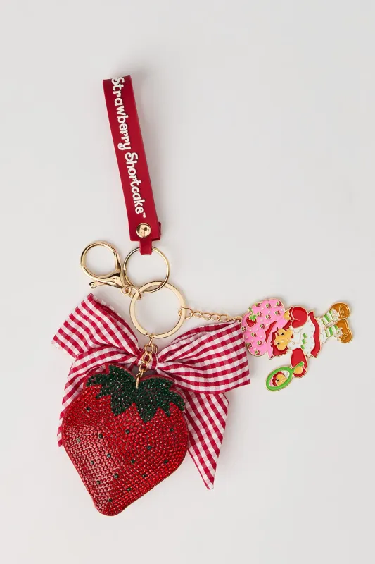 Strawberry Shortcake Wristlet Strap Keychain made by Stitches