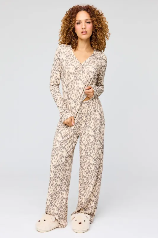 Ribbed Long Sleeve Top & Pant Pajama Set made by Urban Planet